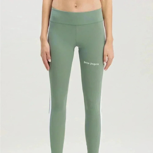 NWT PALM ANGELS TRAINING TRACK LEGGINGS SAGE WHITE S - Picture 3 of 10